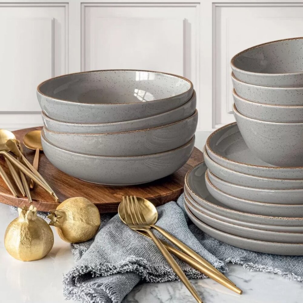 Over & Back 16 Piece Stoneware Dinnerware Set